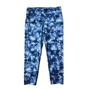 Athleta Girl Blue Tie-Dye Cropped Leggings Size XL 14